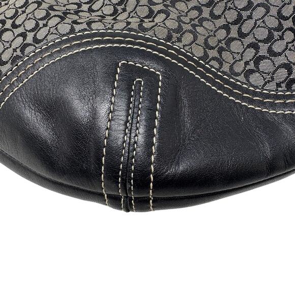 Vintage Y2K Coach Signature Jacquard Canvas Leather Bottom Bag Soho D062-2158 - Picture 6 of 11